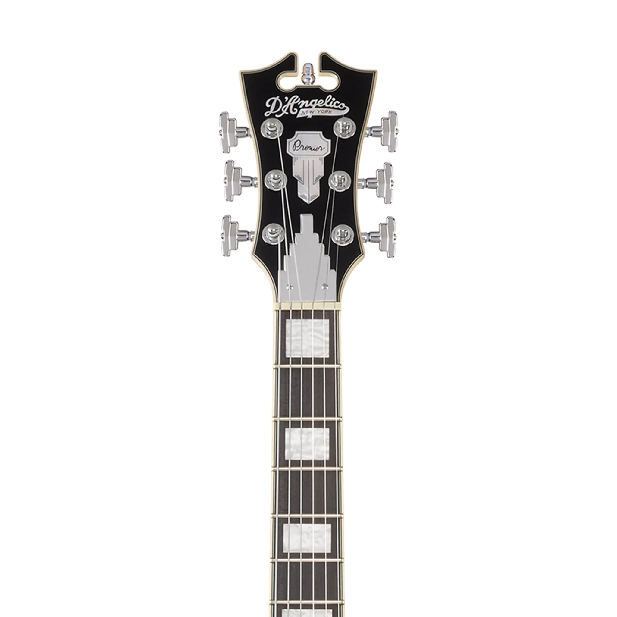 D'Angelico Premier Bedford Semi Hollow Electric Guitar, Black Flake