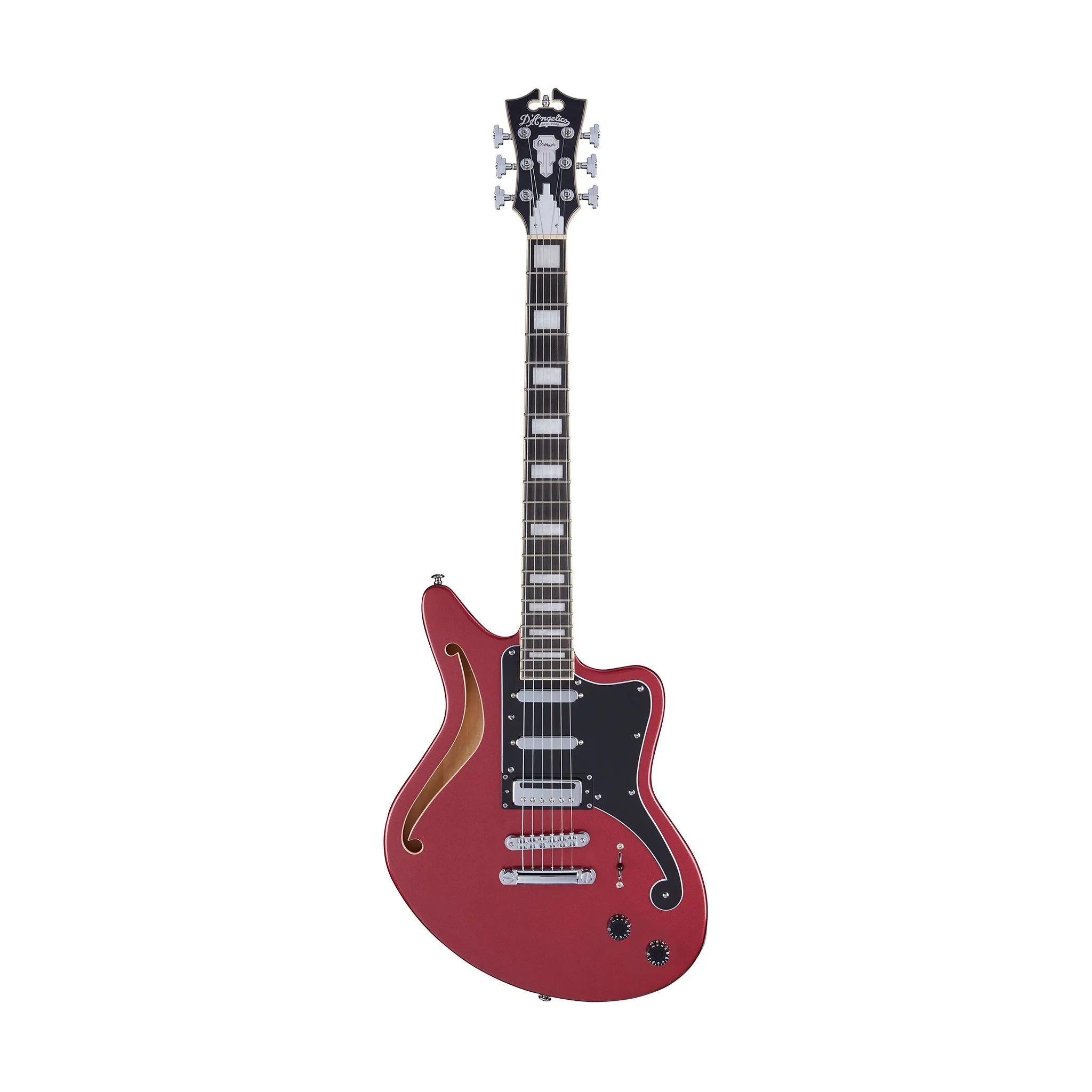 D'Angelico Premier Bedford Semi Hollow Electric Guitar, Oxblood