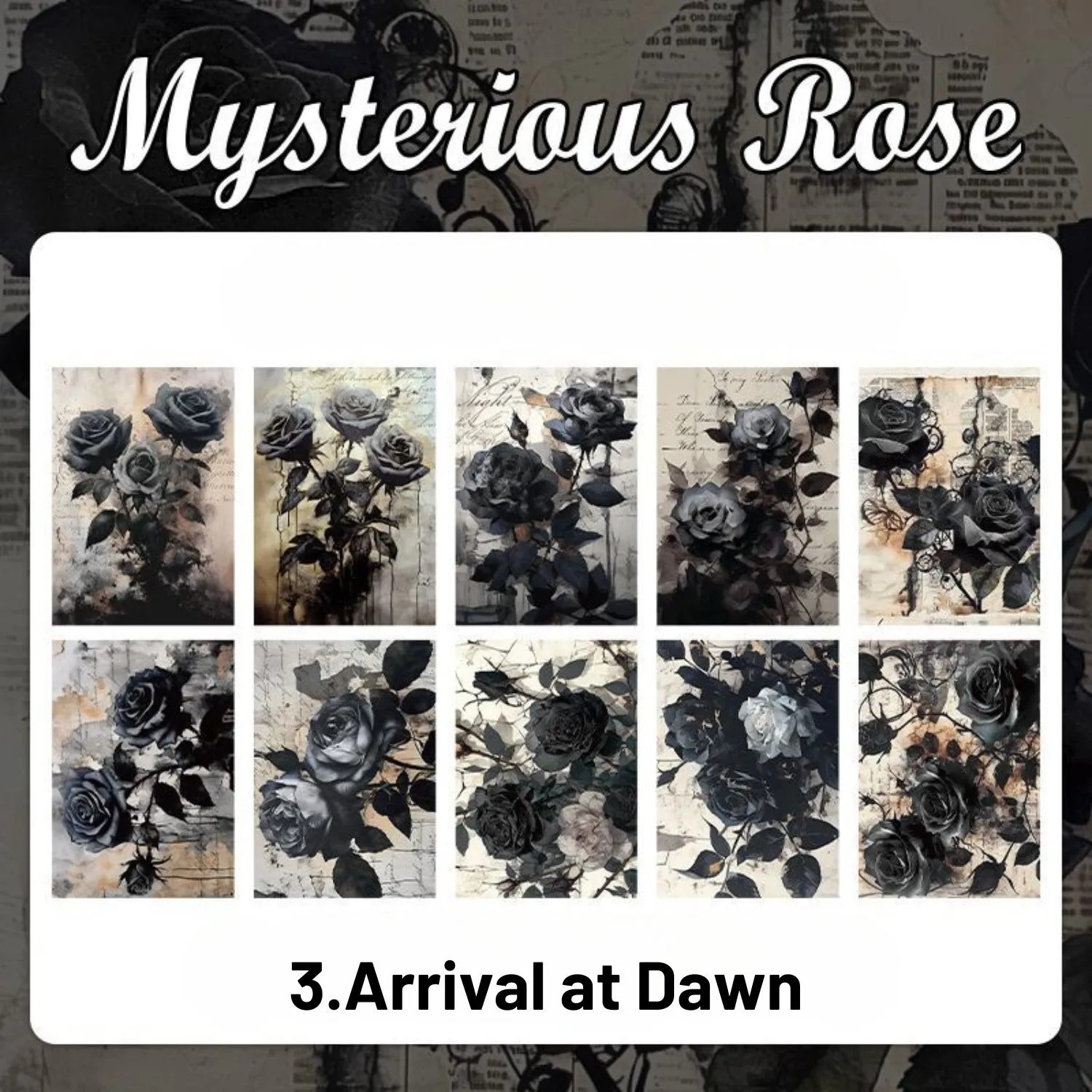 Dark Night Rose Series Dark Retro Style Decorative Background Paper