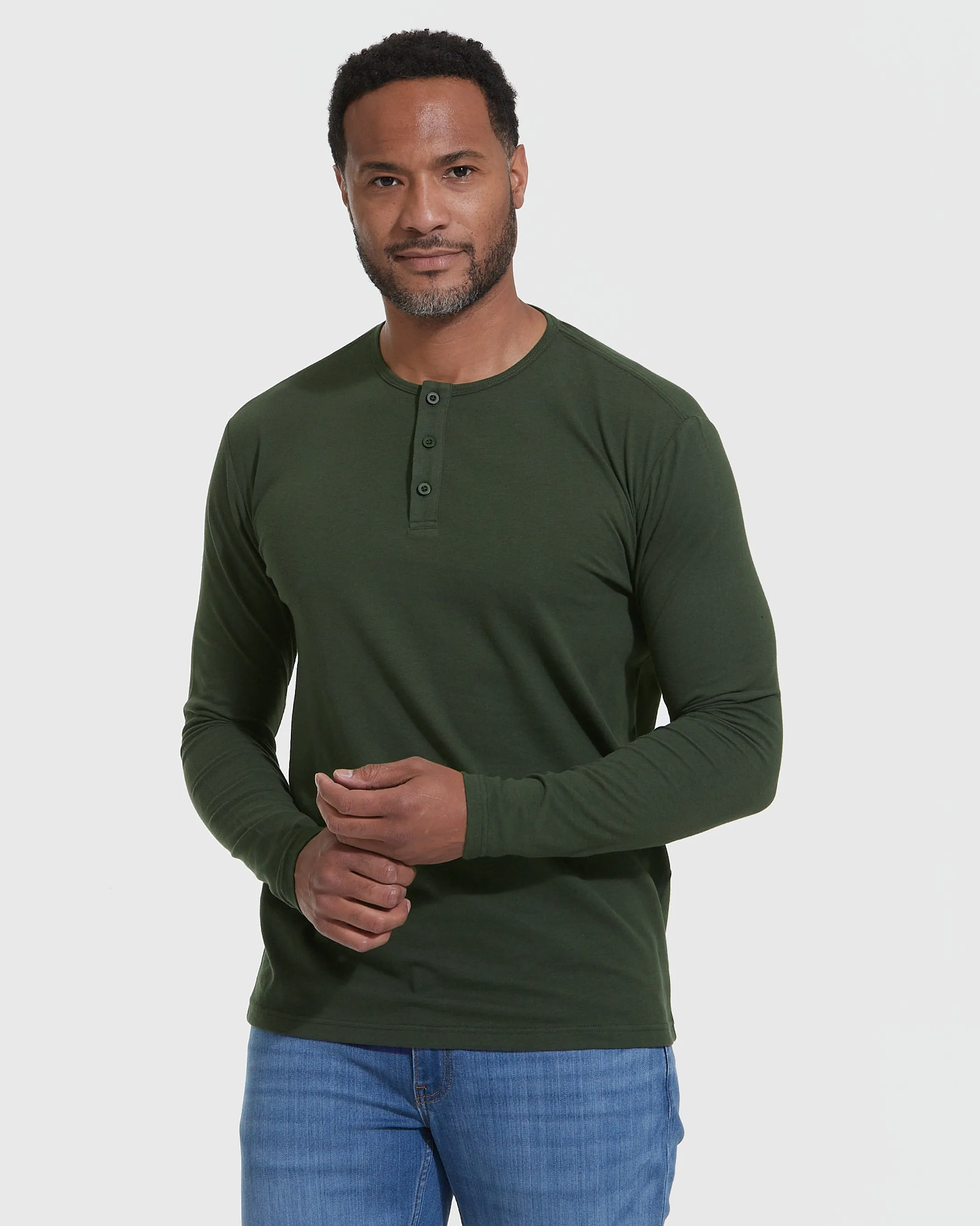 Dark Olive Long Sleeve Henley