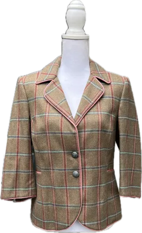 Dubarry of Ireland Plaid Wool Blazer, 10