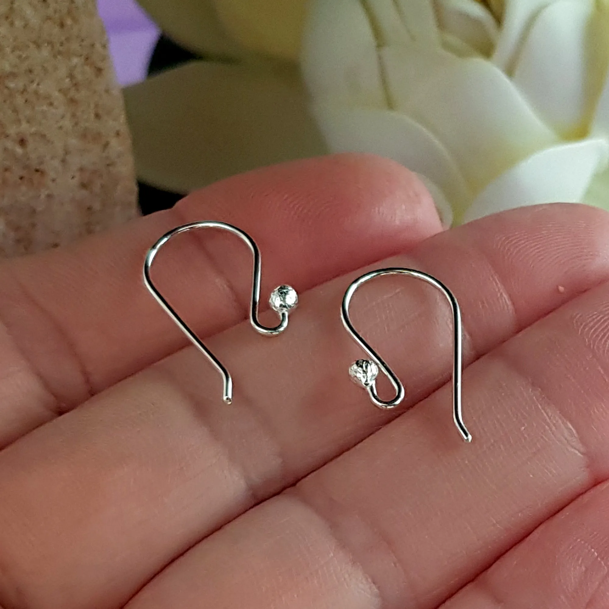 Earring Hooks 20mm Premium Quality Sterling Silver Handmade Ear Hooks | SS-011EH