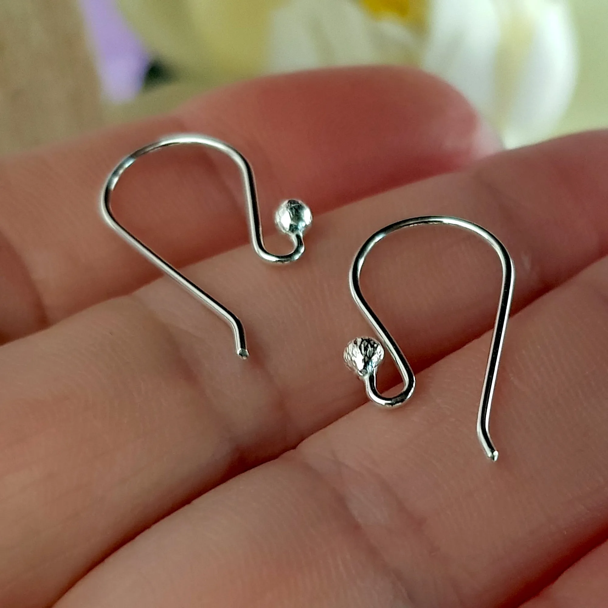 Earring Hooks 20mm Premium Quality Sterling Silver Handmade Ear Hooks | SS-011EH