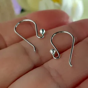 Earring Hooks 20mm Premium Quality Sterling Silver Handmade Ear Hooks | SS-011EH