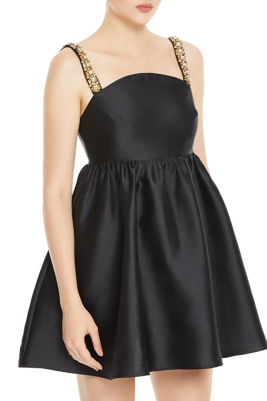 Embellished Taffeta Mini Dress