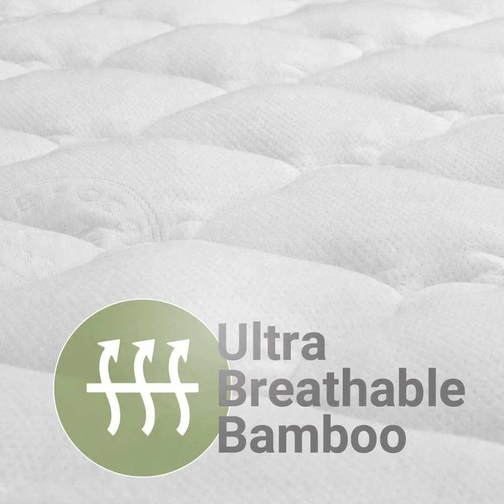 ExceptionalSheets Bamboo Mattress Pad with Fitted Skirt - Extra Plush Rayon from Bamboo Cooling Topper - Removable Pillowtop Mattress Pad - King Size