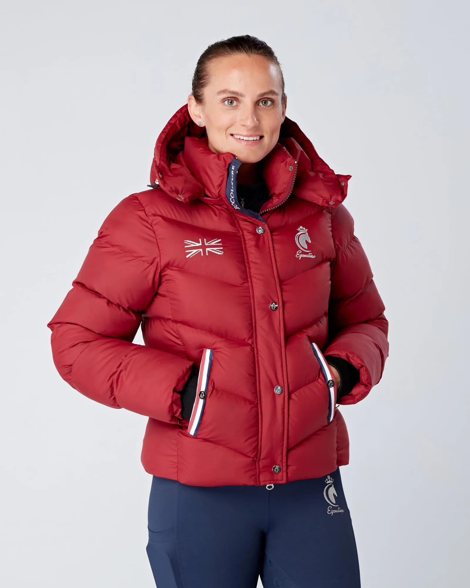 Exclusive Short Chilli Red Puffer Coat  / Jacket - Detachable Hood