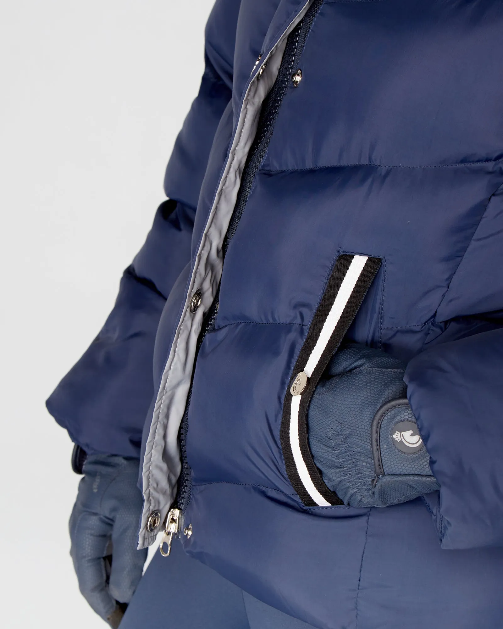 Exclusive Short Navy Puffer Coat  / Jacket - Detachable Hood