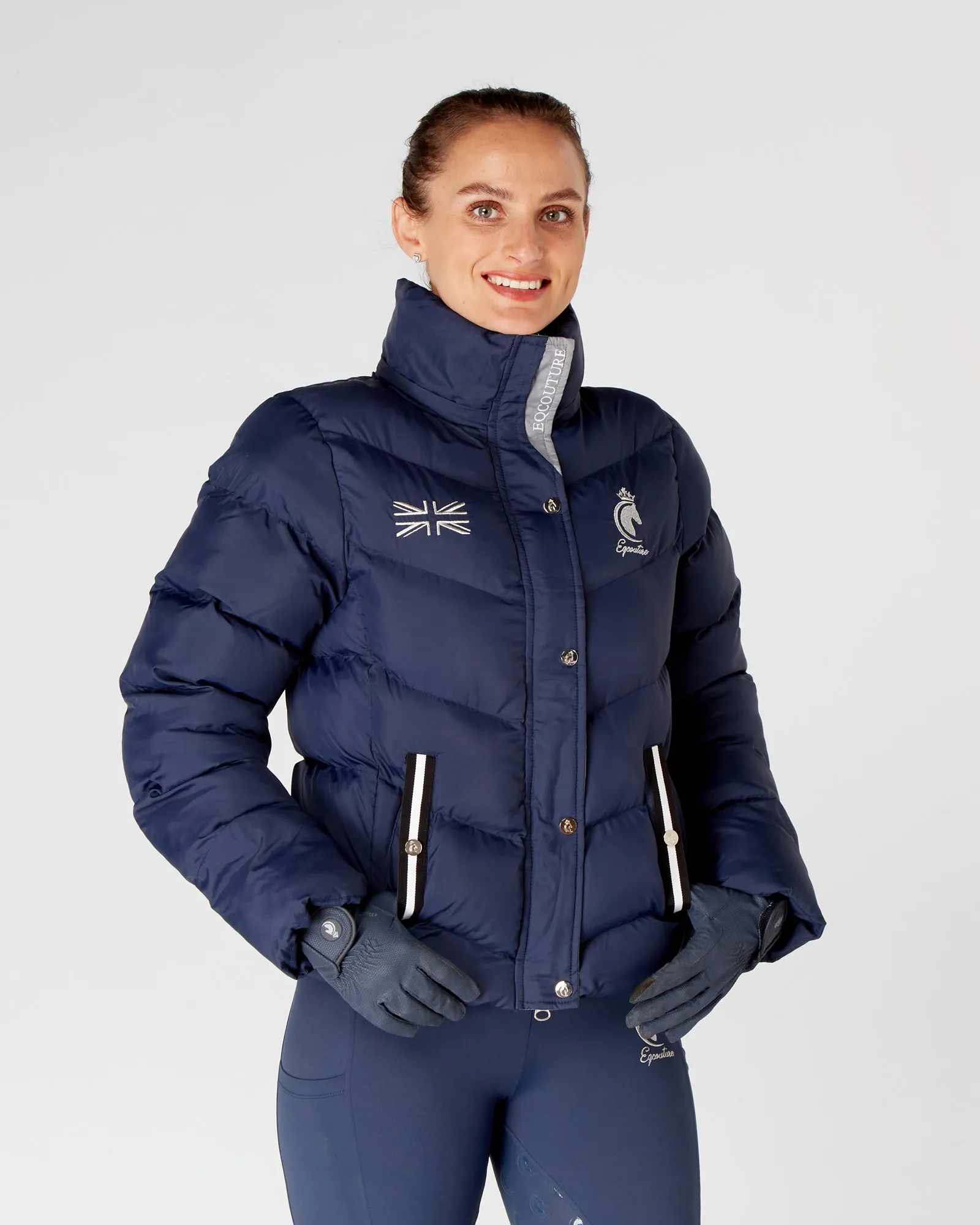 Exclusive Short Navy Puffer Coat  / Jacket - Detachable Hood