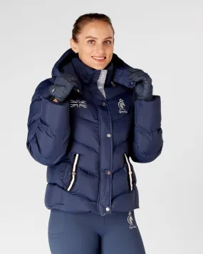 Exclusive Short Navy Puffer Coat  / Jacket - Detachable Hood