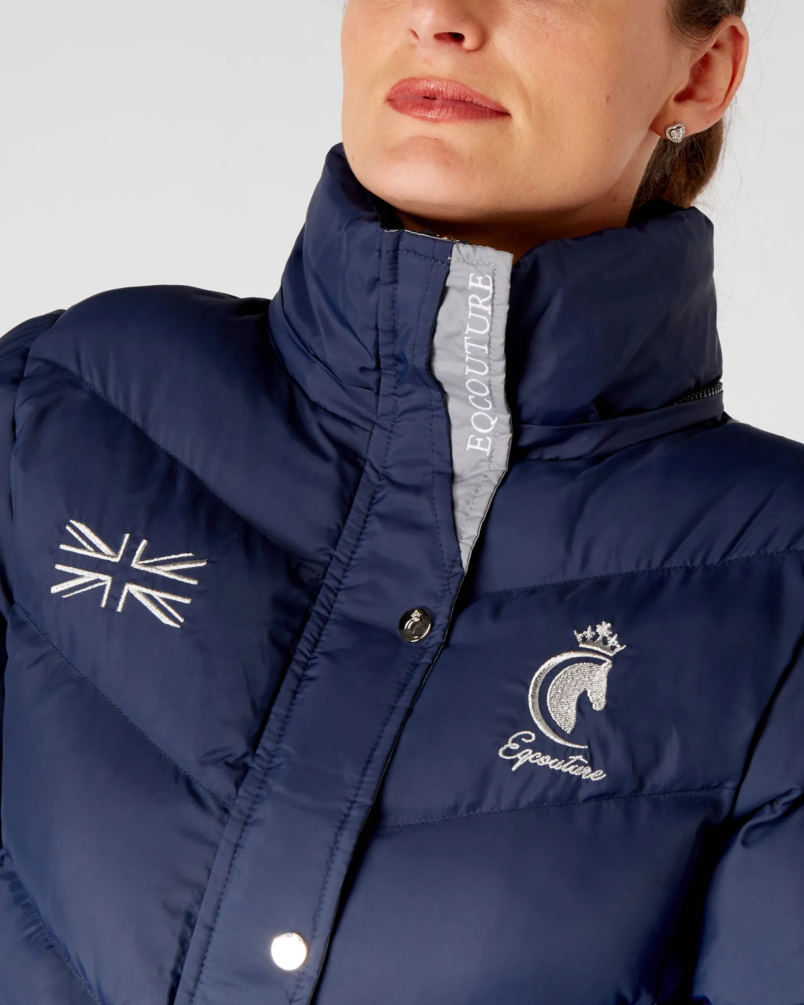 Exclusive Short Navy Puffer Coat  / Jacket - Detachable Hood