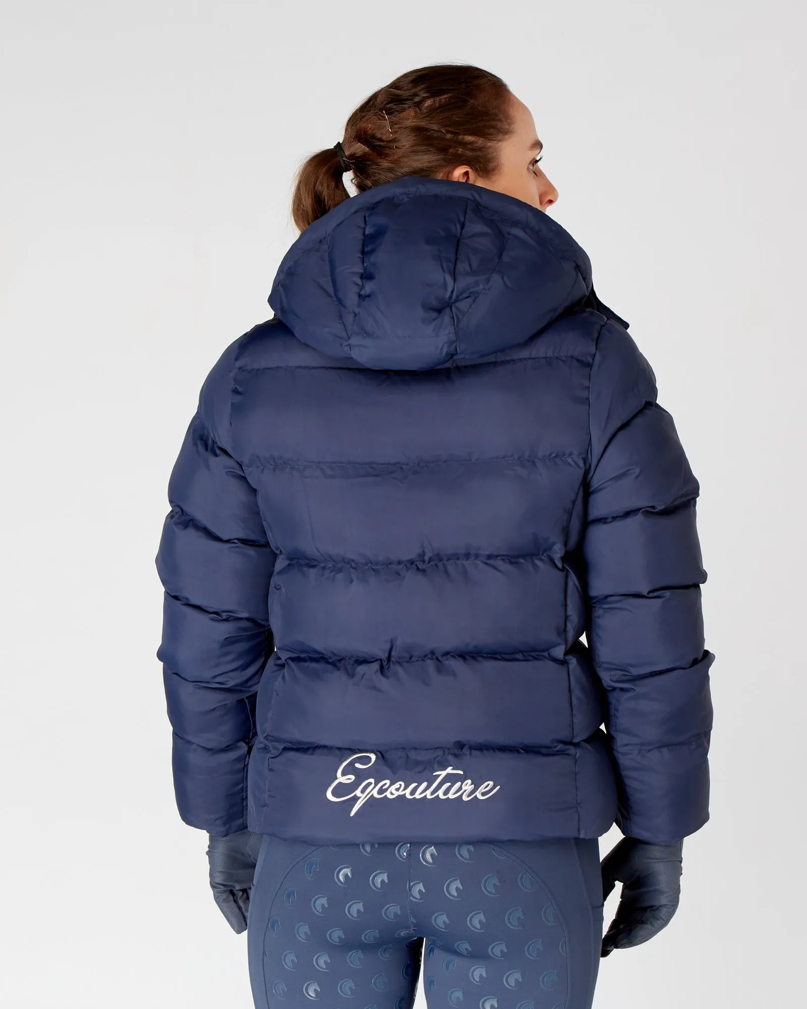 Exclusive Short Navy Puffer Coat  / Jacket - Detachable Hood