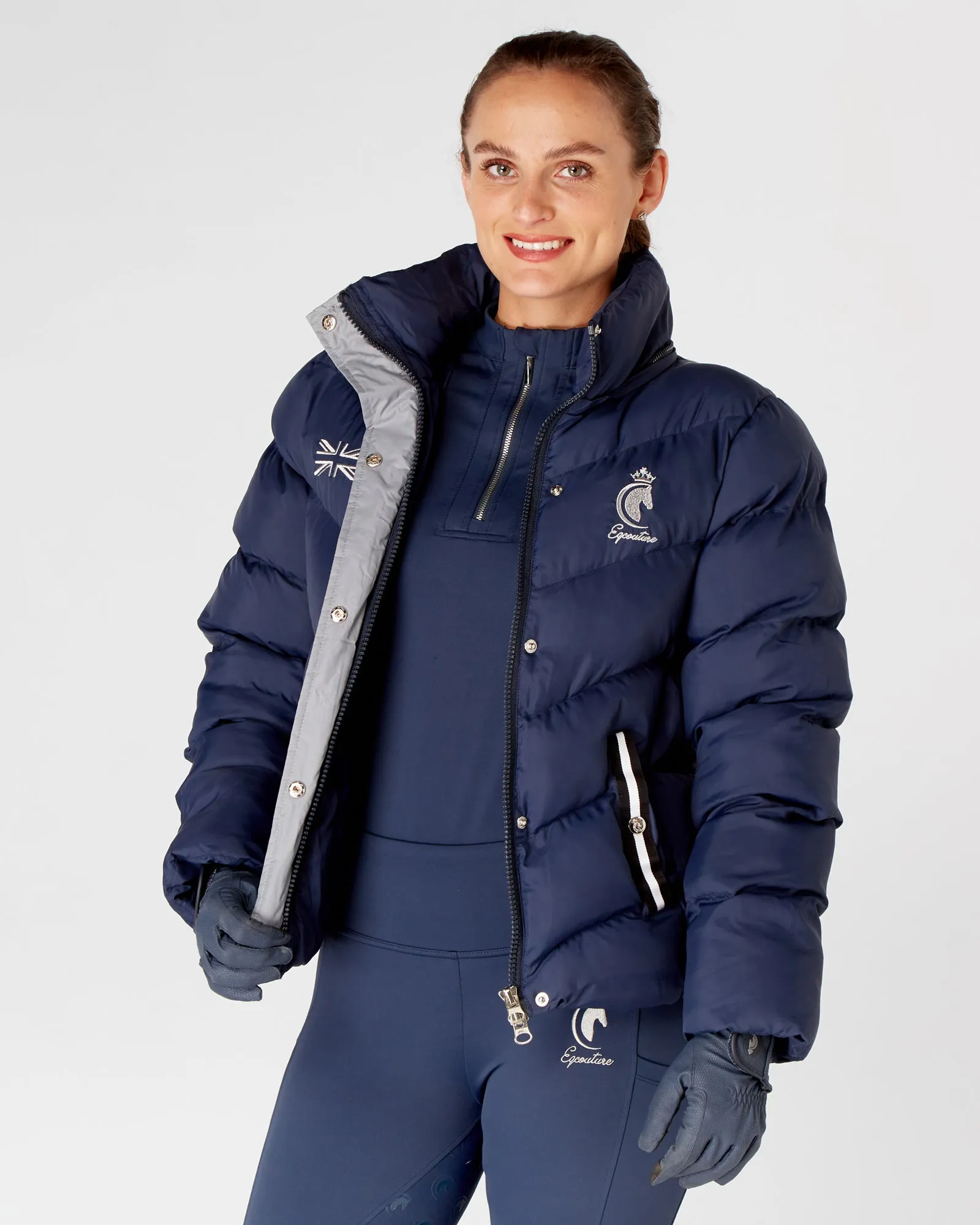 Exclusive Short Navy Puffer Coat  / Jacket - Detachable Hood