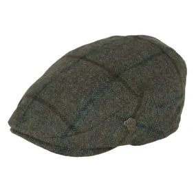 Failsworth Gamekeeper Check Cap - Olive/Red