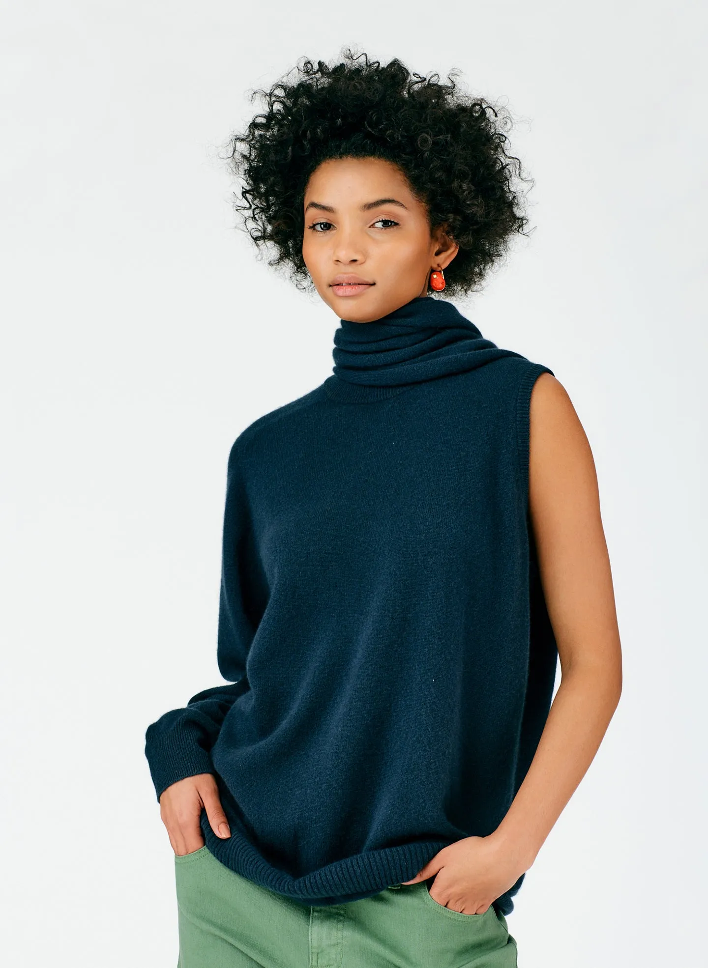 Feather Weight Cashmere Cutout Sleeve Pullover