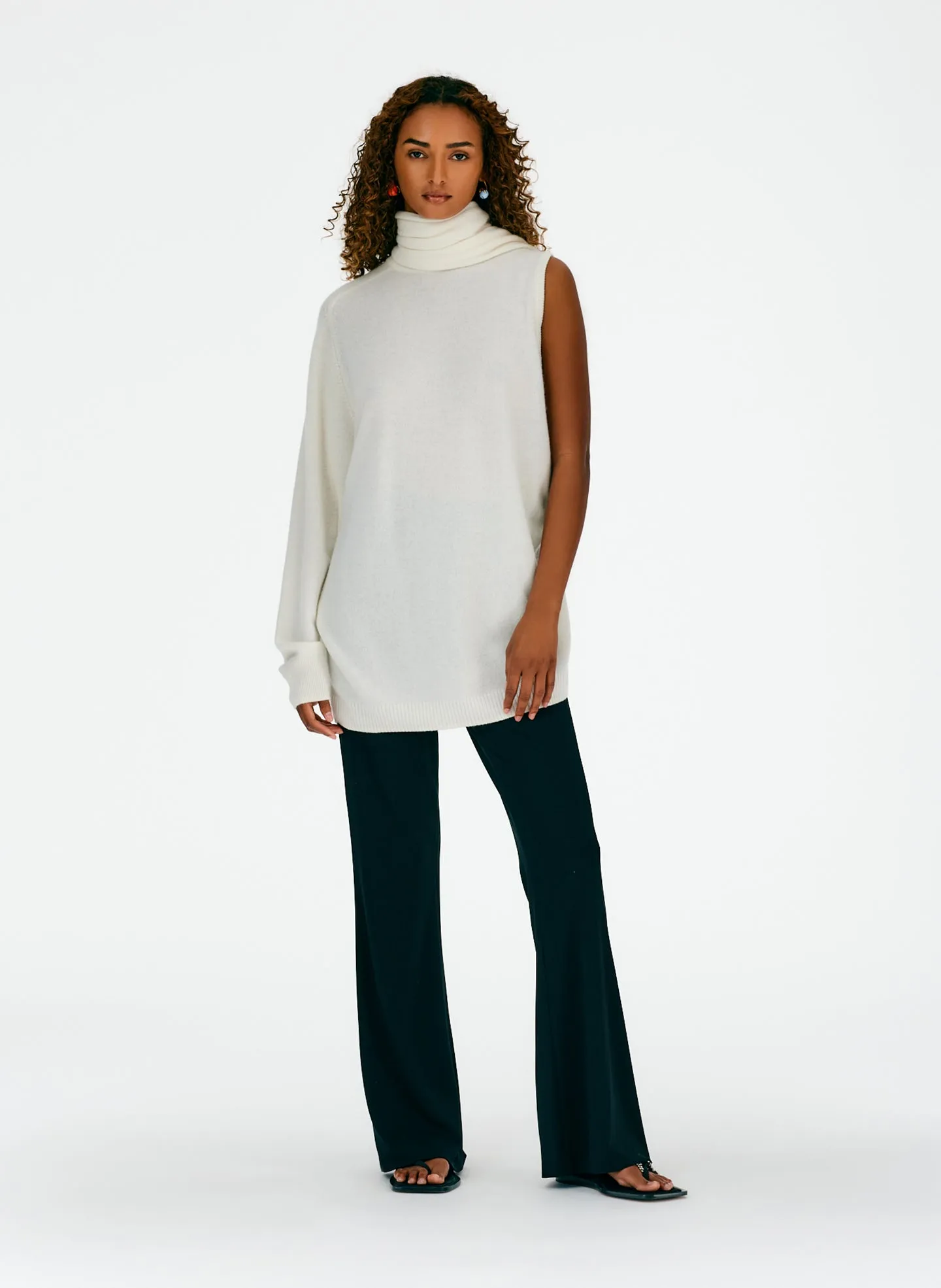 Feather Weight Cashmere Cutout Sleeve Pullover