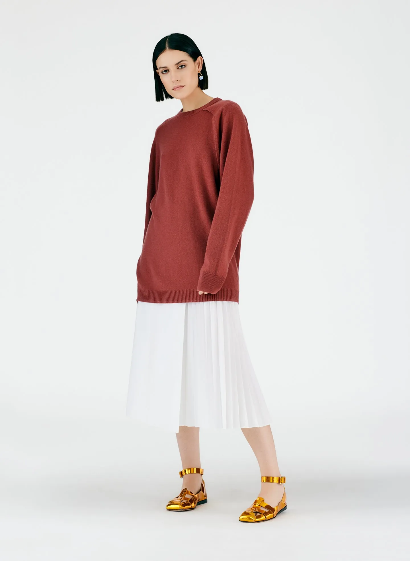 Feather Weight Cashmere Cutout Sleeve Pullover