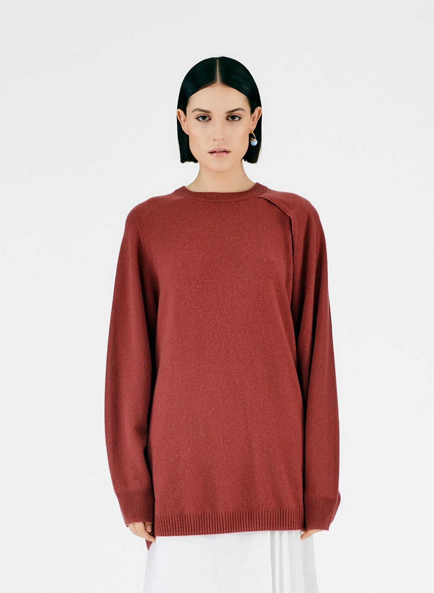 Feather Weight Cashmere Cutout Sleeve Pullover