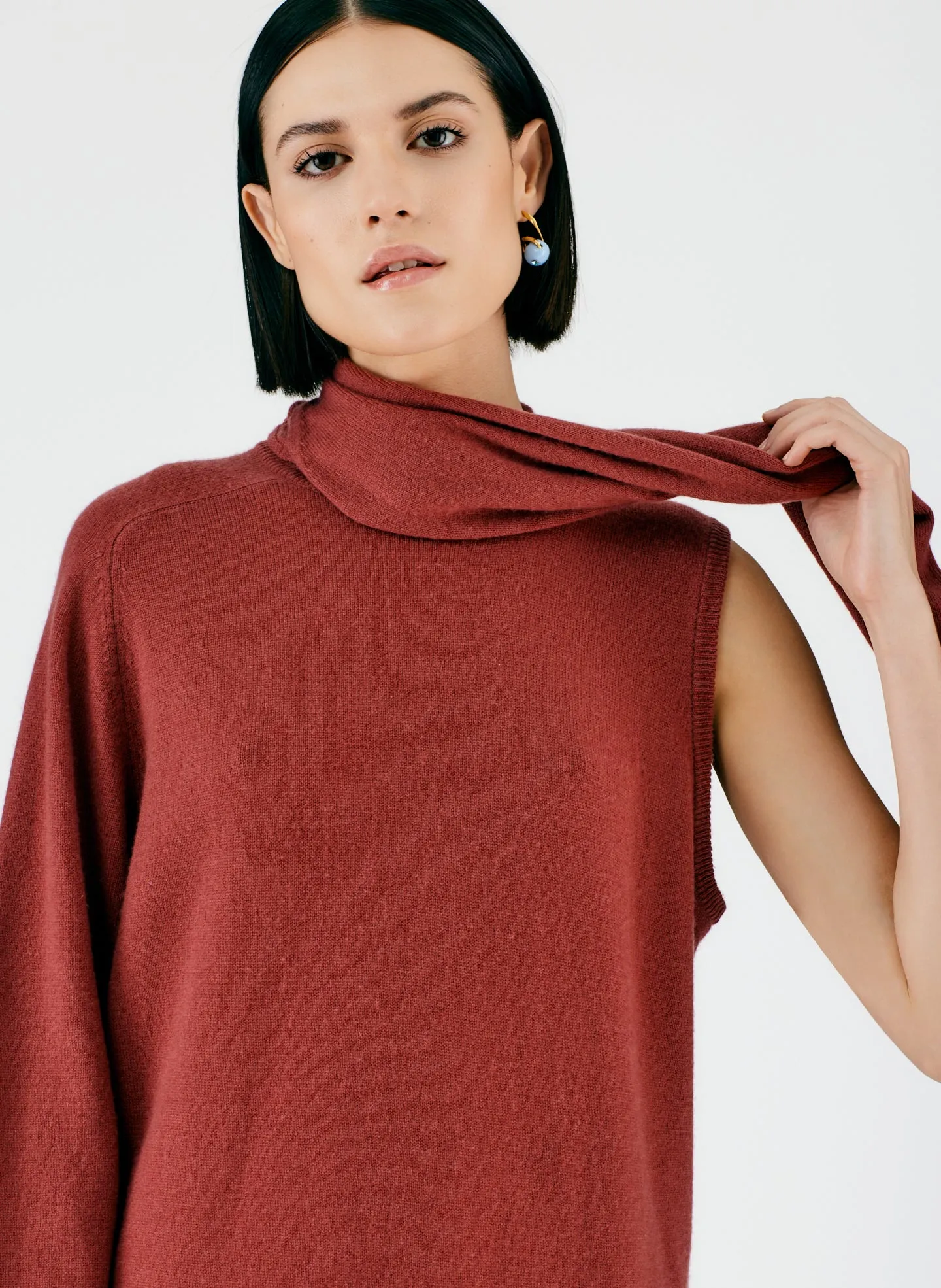 Feather Weight Cashmere Cutout Sleeve Pullover