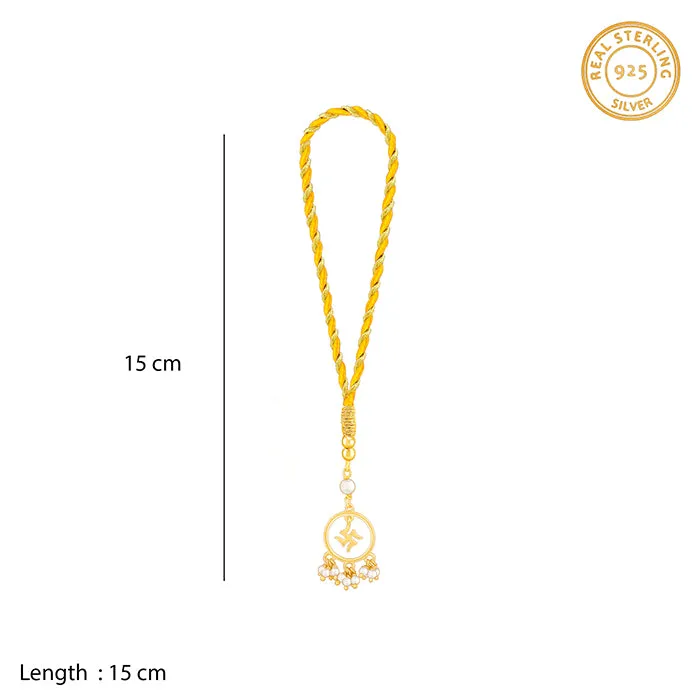 Golden Circular Swastik Lumba Rakhi