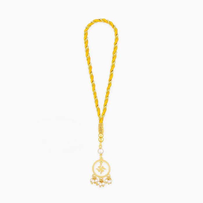 Golden Circular Swastik Lumba Rakhi