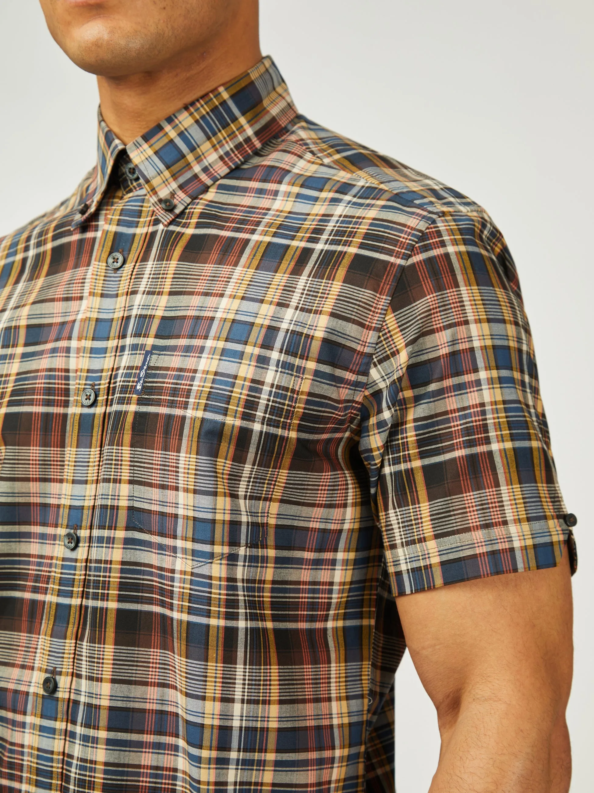 Gradient Check Short Sleeve - Sea