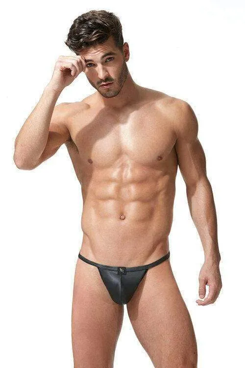 Gregg Homme String Crave Men G-String Low Rise Sexy Faux-Leather 152614 55