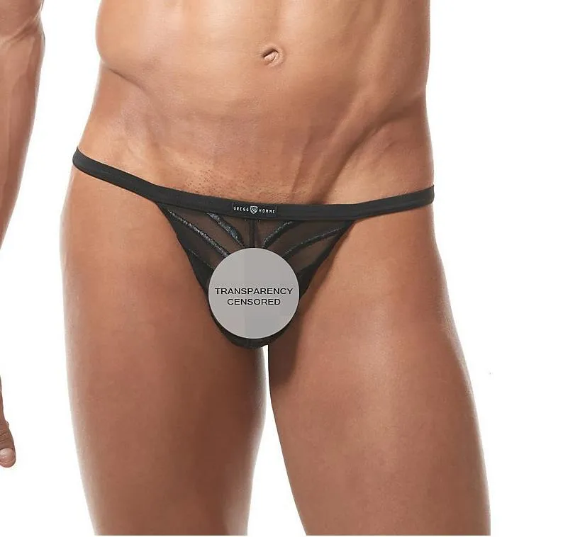 Gregg Homme String Soiree Microfiber Mesh G-String Black 150114 92B