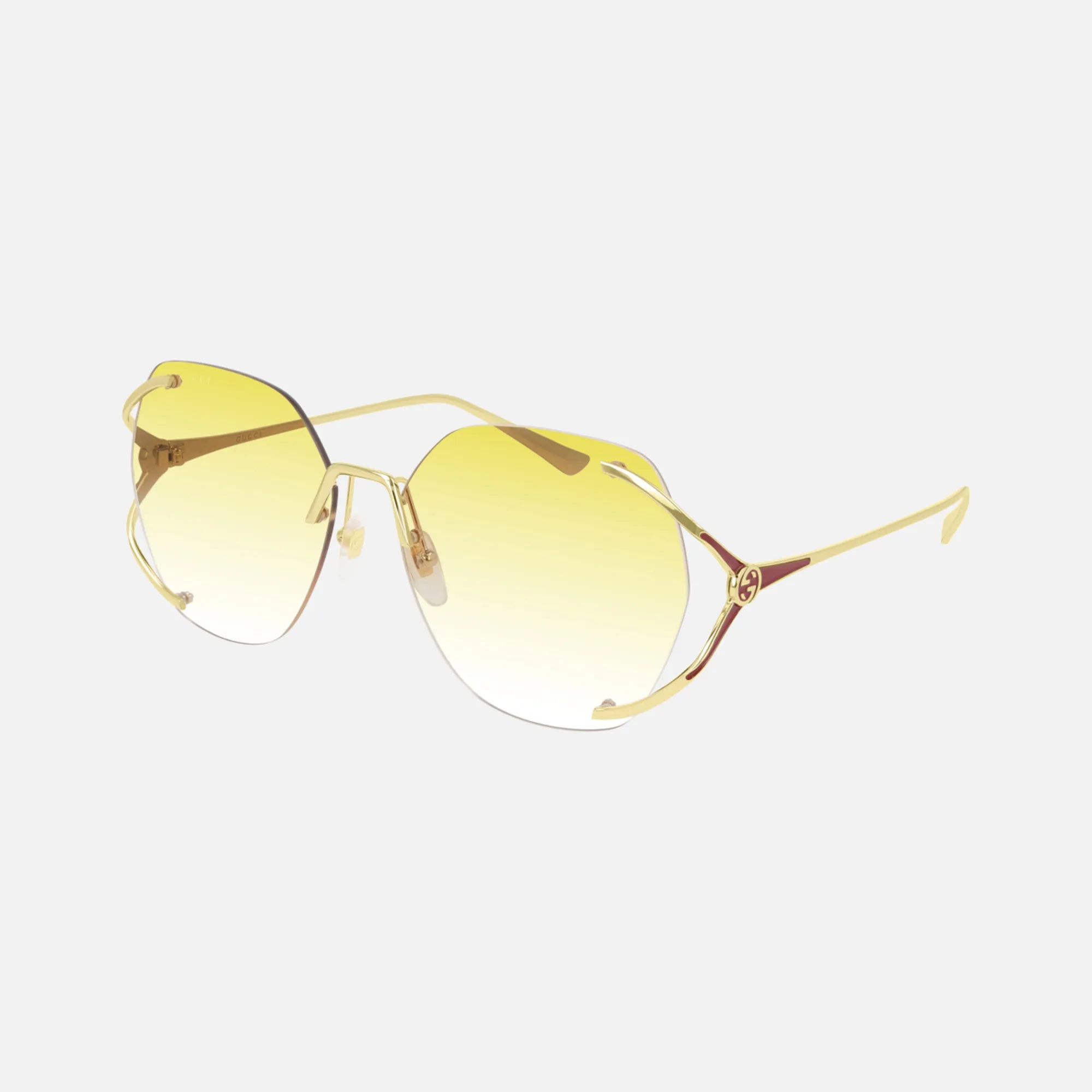 Gucci Eyewear Large Circle Wire Frame - Yellow