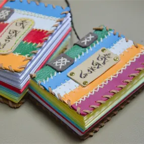 Handmade Genuine Leather Original Tibetan Ethnic Style Five-color Journal - A7