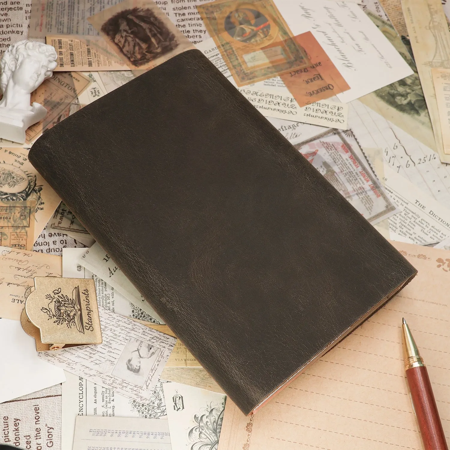 Handmade Leather Retro Crazy Horse Notebook with Lock - A5