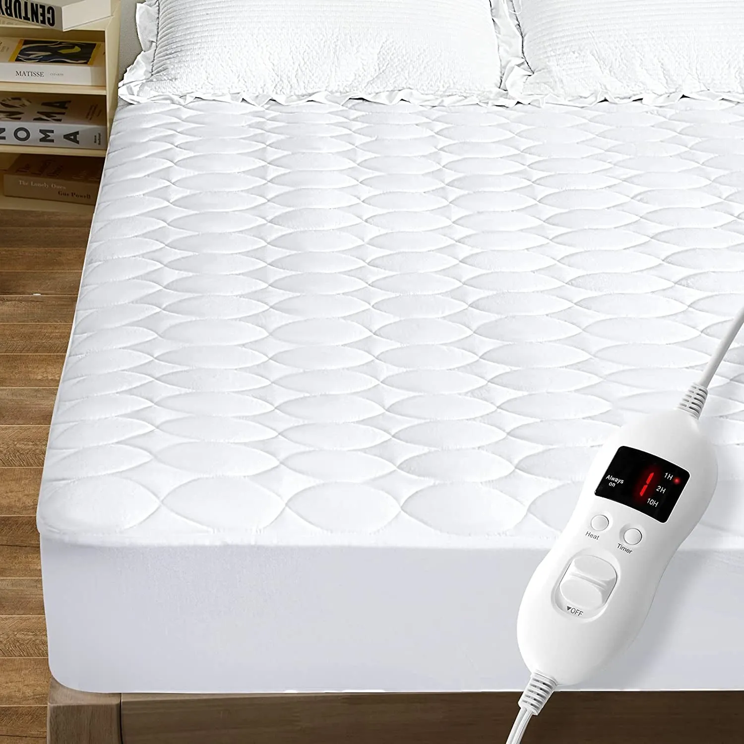 Heated Mattress Pad Queen Water-Resistant Electric Mattress Pad Bed Topper Stretches up 8-21 Deep Pocket