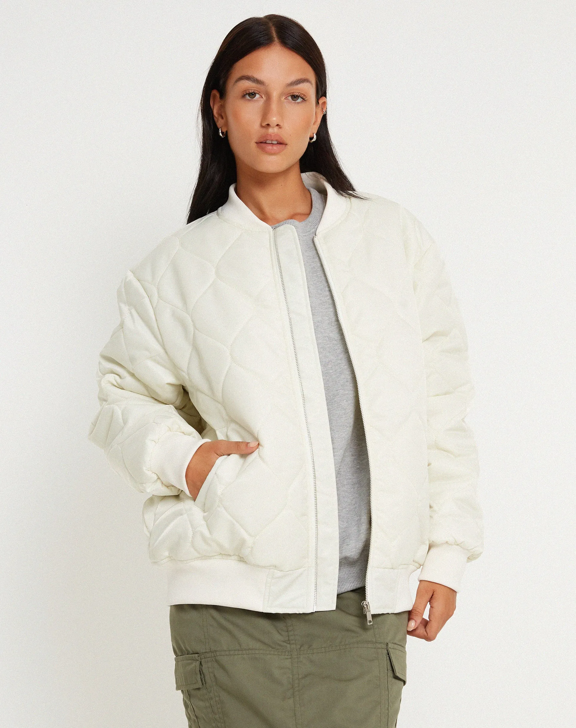 Jandi Jacket in Quilted Ecru