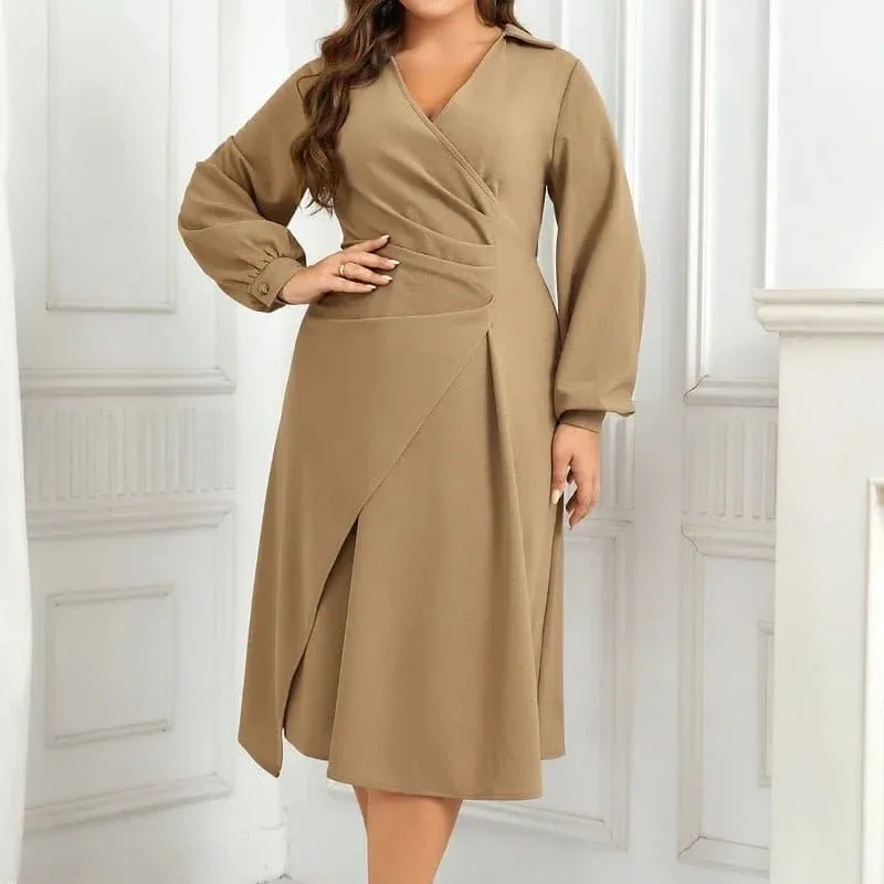 Lantern Sleeves Asymmetrical Dress