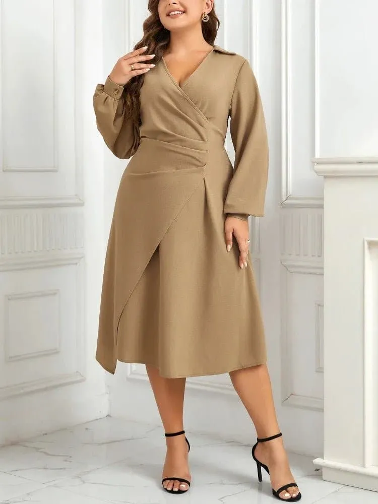 Lantern Sleeves Asymmetrical Dress