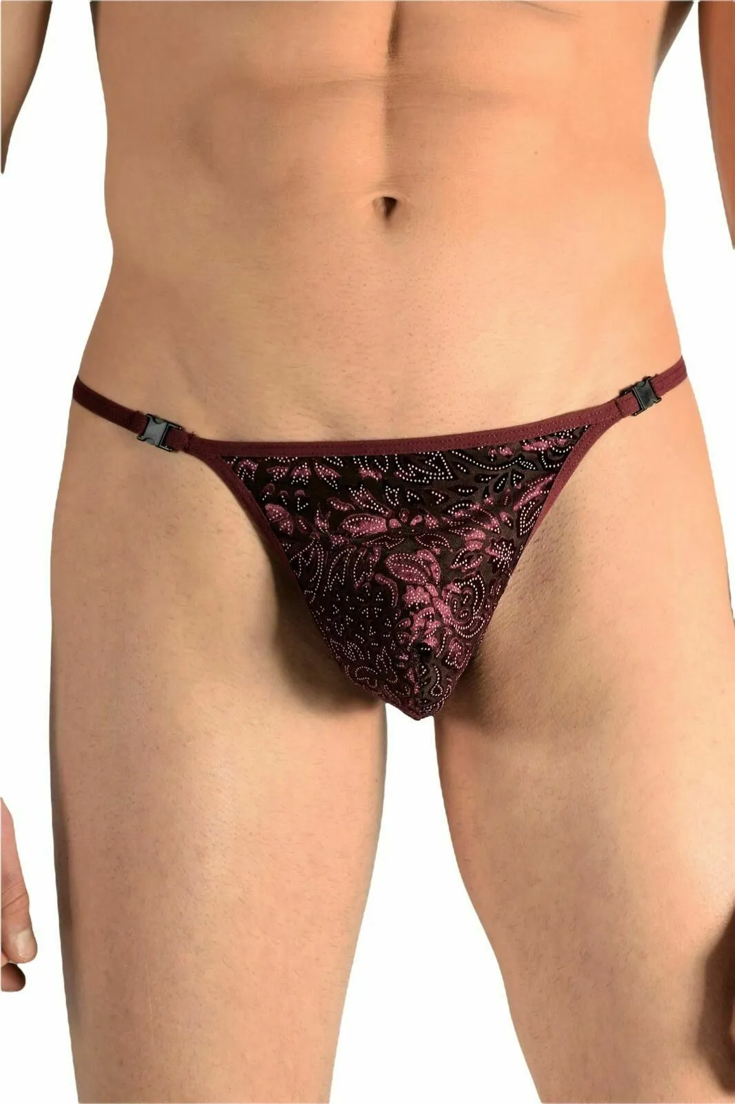 L'Homme Invisible String Striptease Italian Velvet Thong Manta Red MY83 9