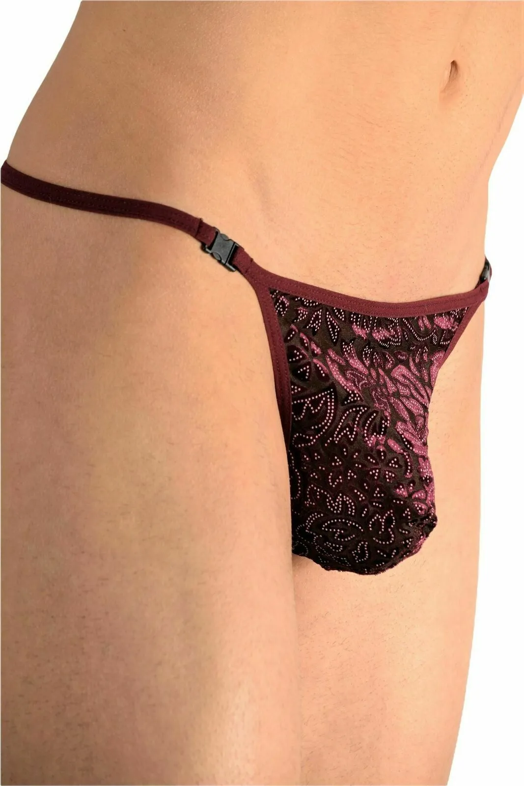 L'Homme Invisible String Striptease Italian Velvet Thong Manta Red MY83 9