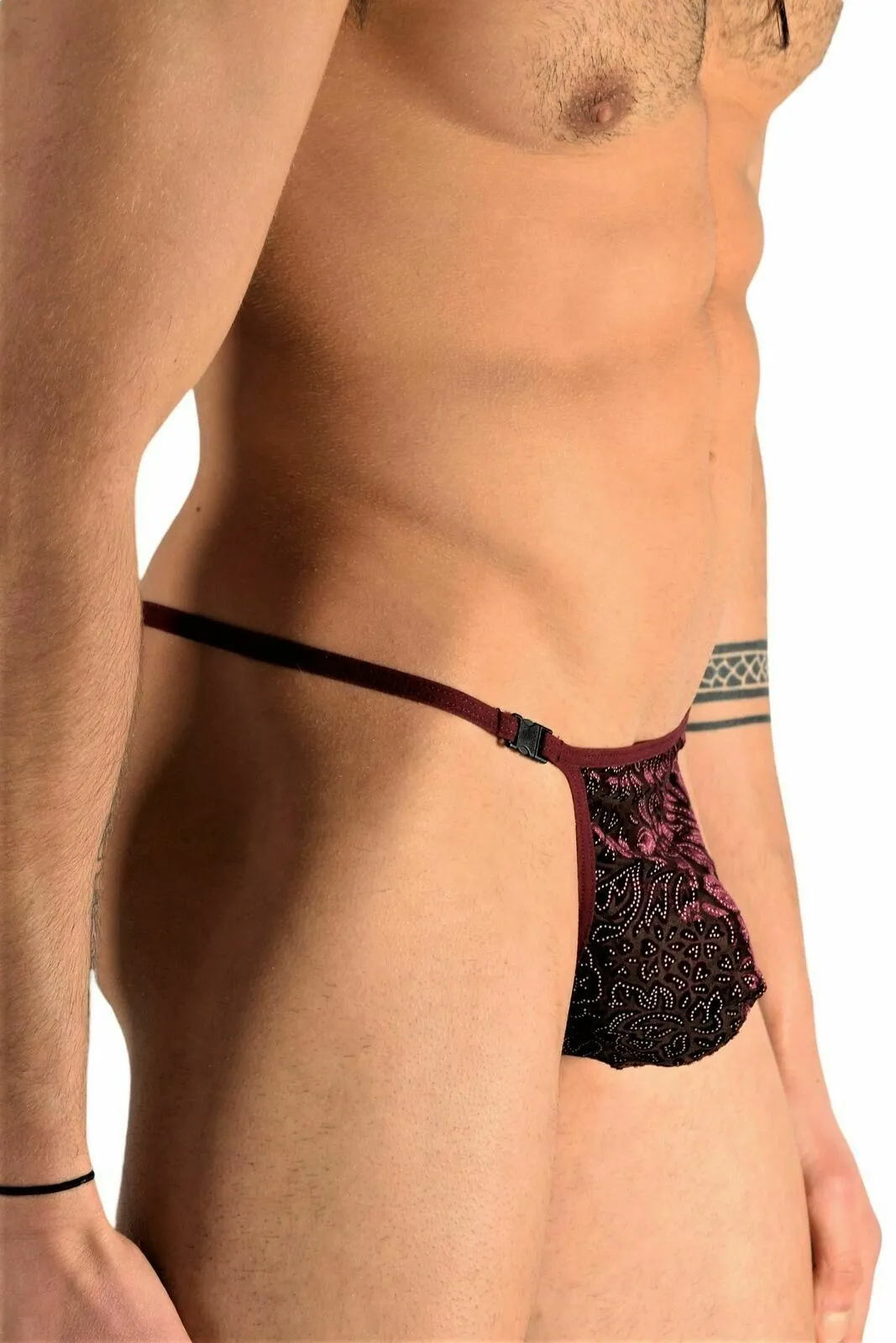 L'Homme Invisible String Striptease Italian Velvet Thong Manta Red MY83 9