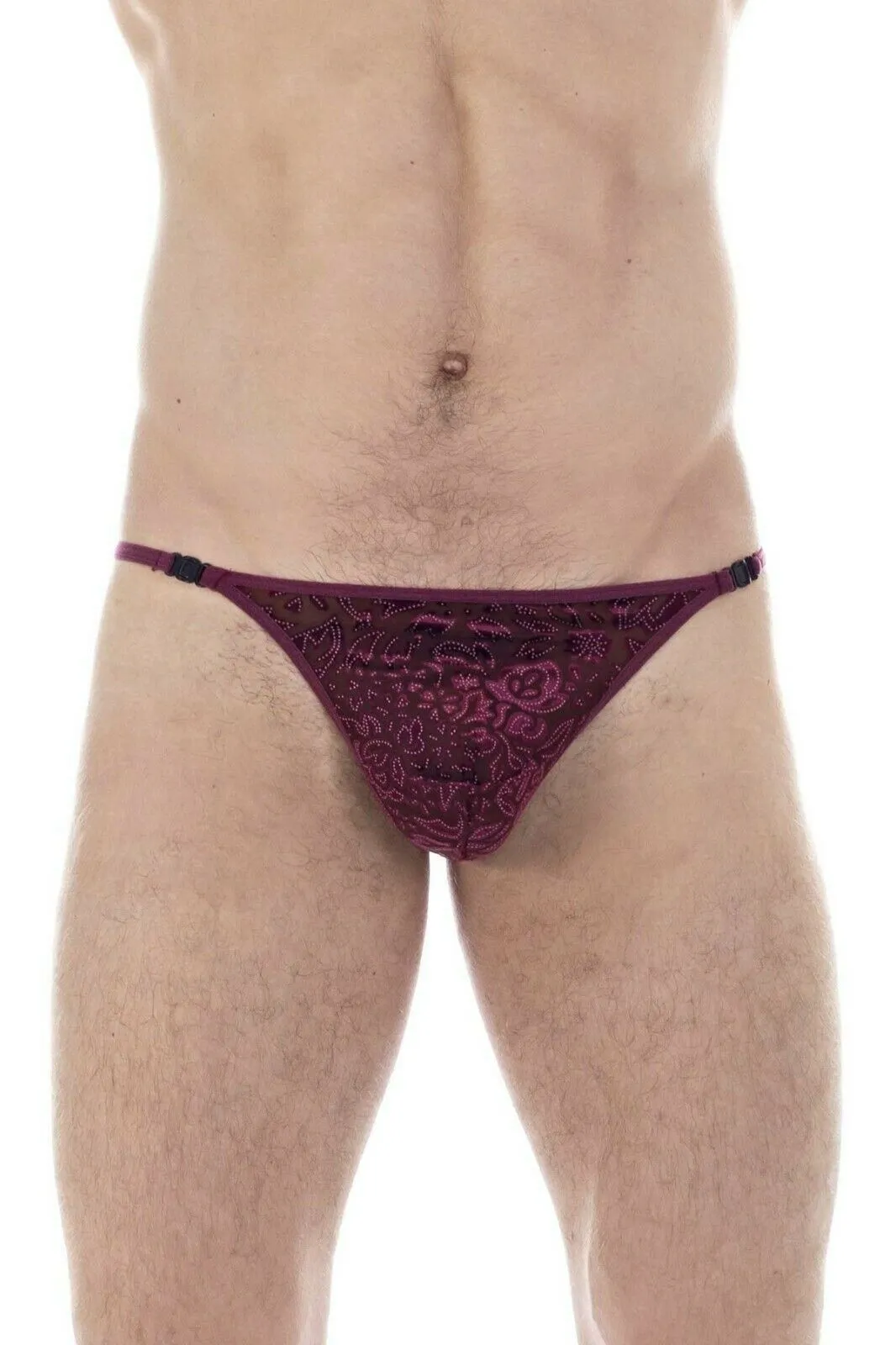 L'Homme Invisible String Striptease Italian Velvet Thong Manta Red MY83 9