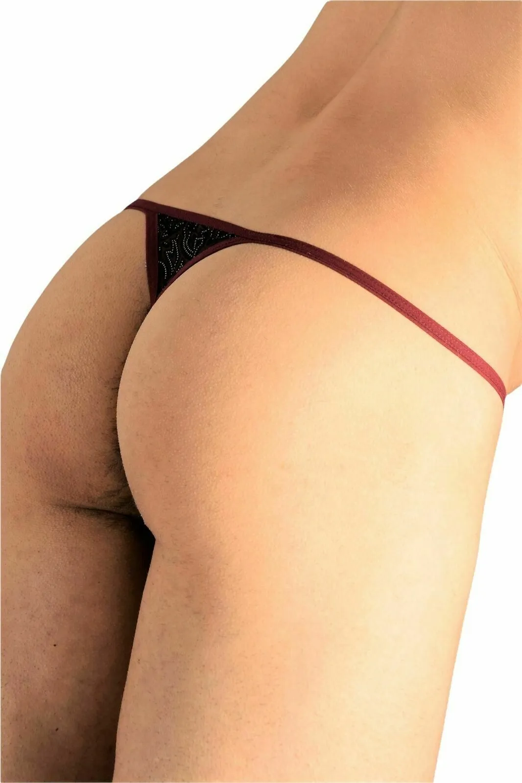 L'Homme Invisible String Striptease Italian Velvet Thong Manta Red MY83 9