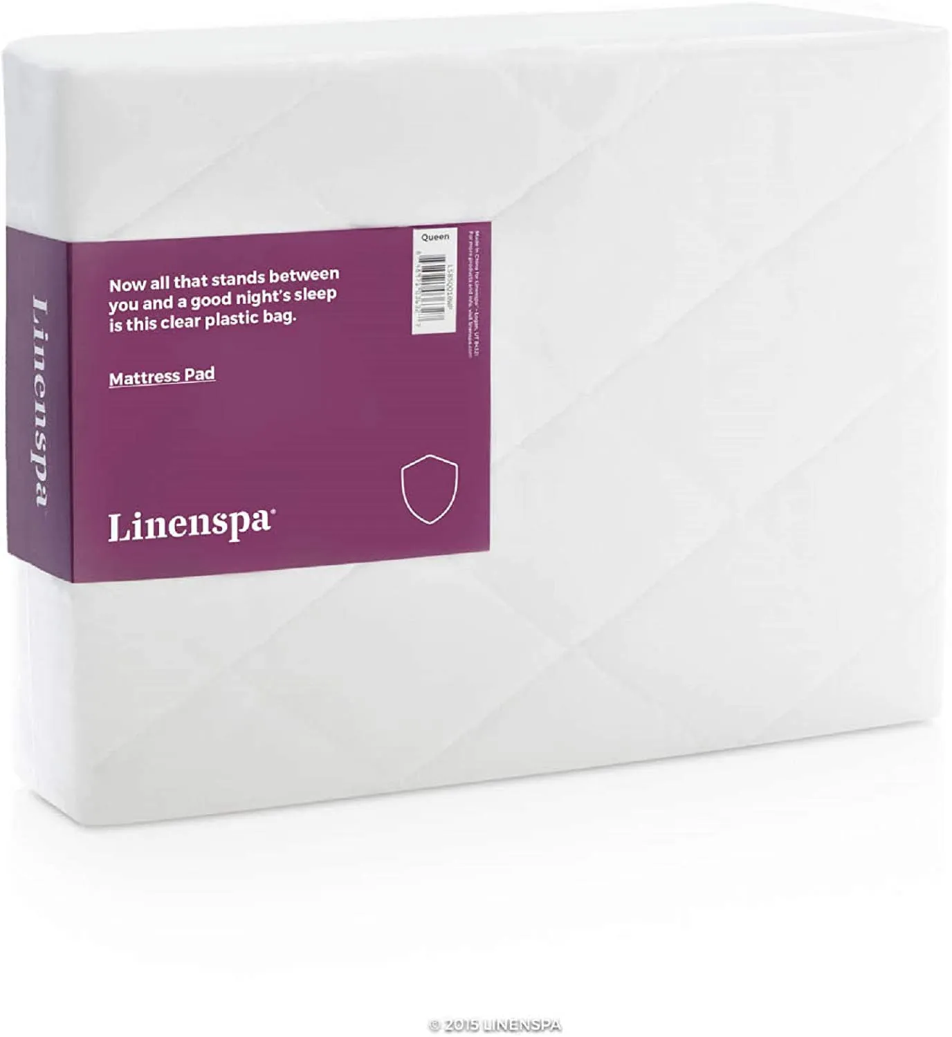 Linenspa Plush Quilted Hypoallergenic Mattress Pad-Breathable Mattress Cover with Deep Pockets Stretches up to 18 Inches