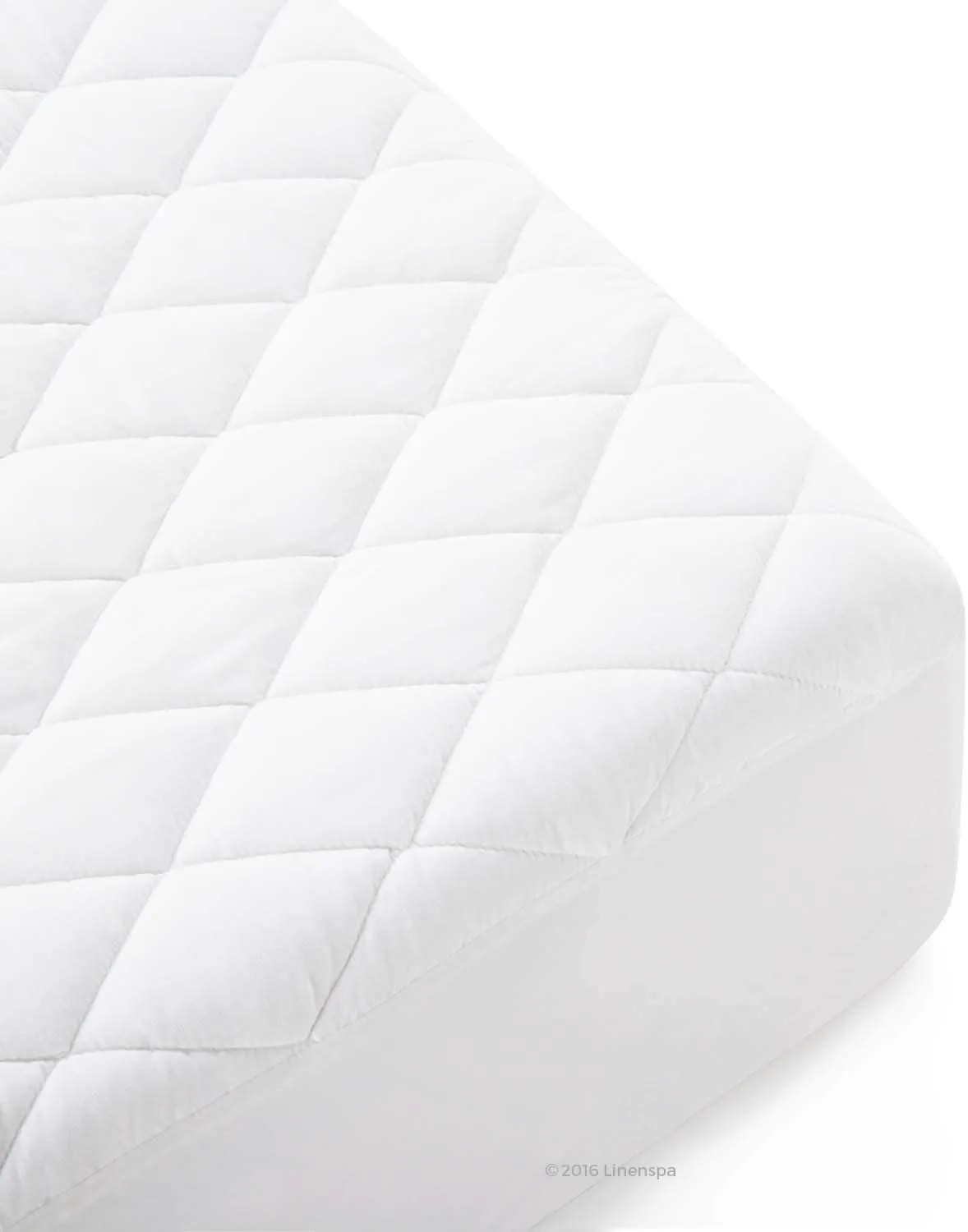 Linenspa Plush Quilted Hypoallergenic Mattress Pad-Breathable Mattress Cover with Deep Pockets Stretches up to 18 Inches