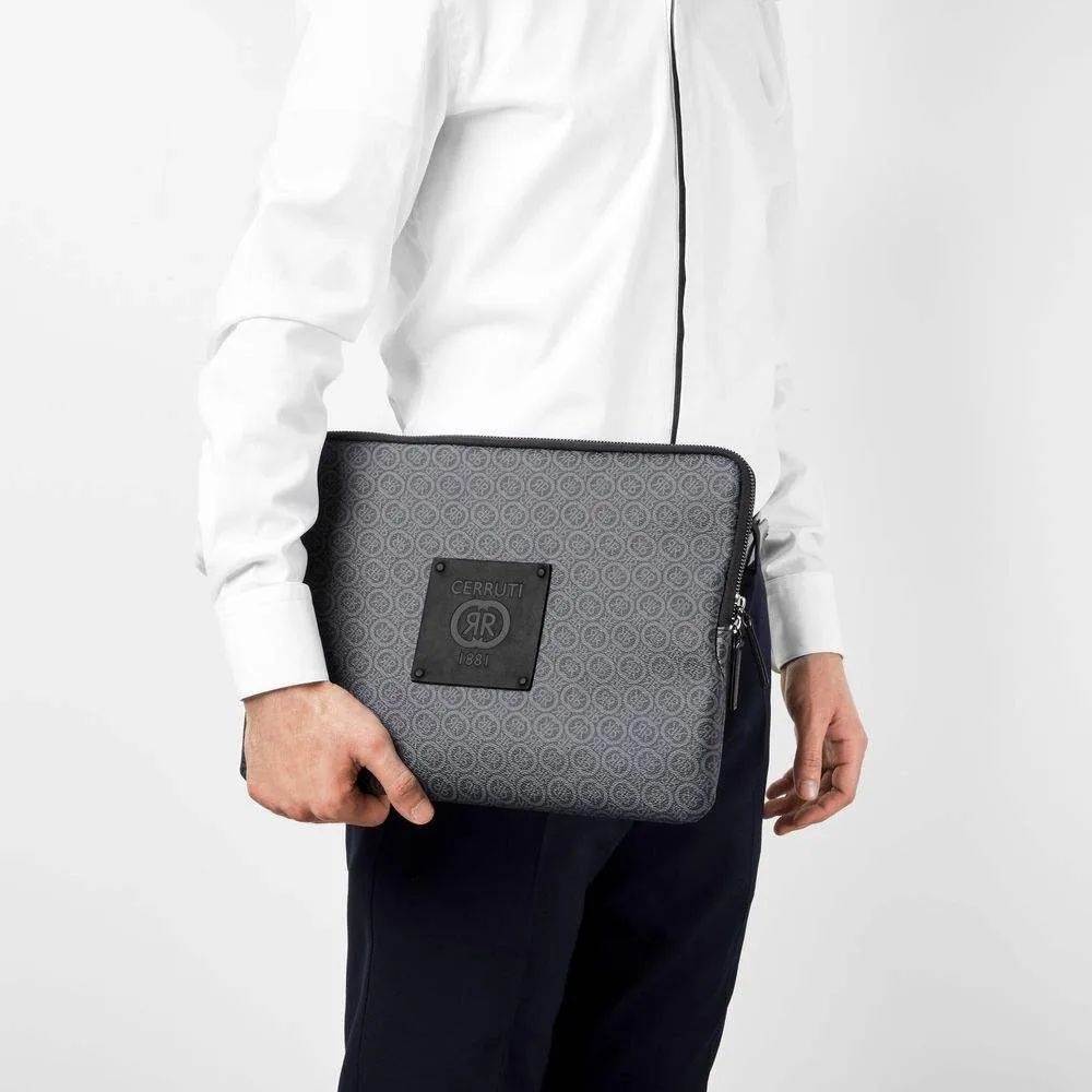 Logomania Grey Laptop Sleeve By Cerruti