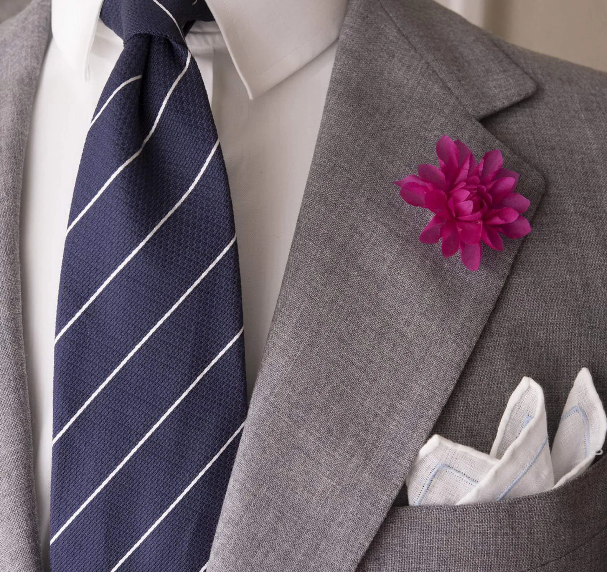 Magenta Dahlia Silk Boutonnière Flower