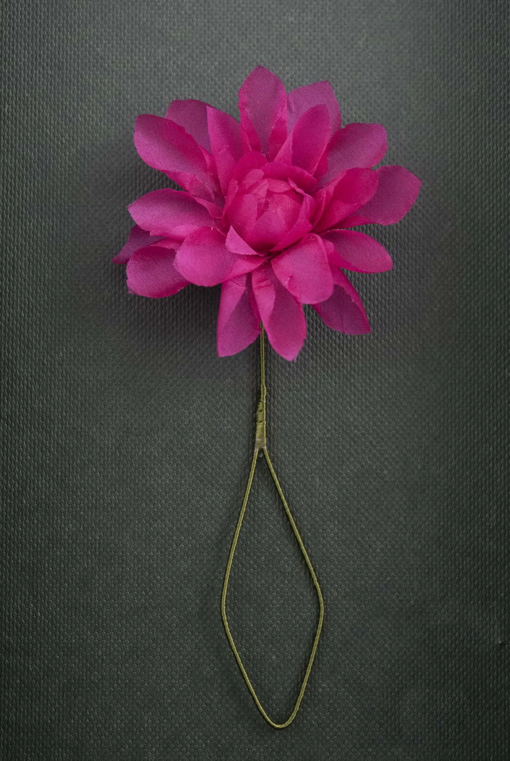 Magenta Dahlia Silk Boutonnière Flower