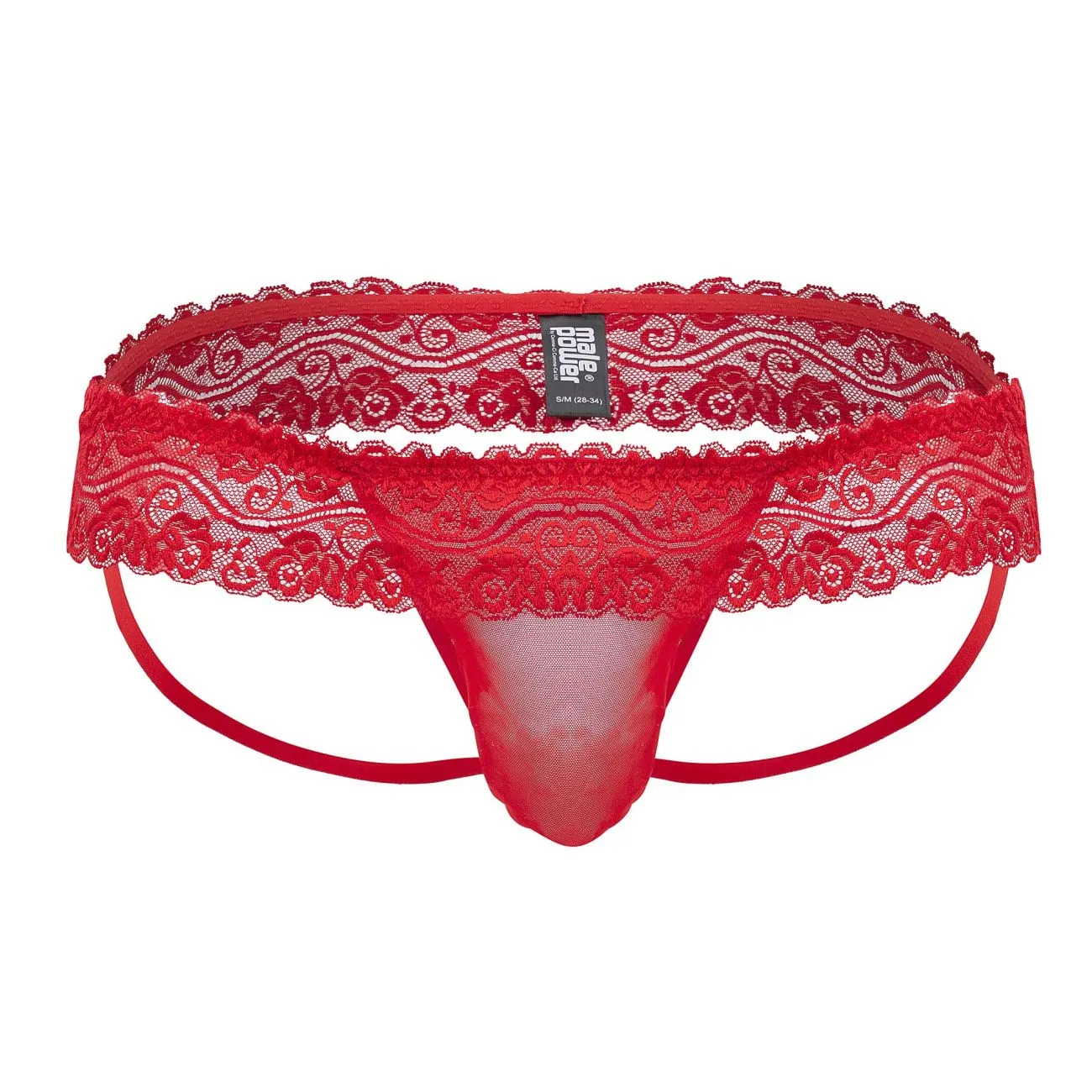 Male Power 360-280 Sassy Lace Skirt Jock Red