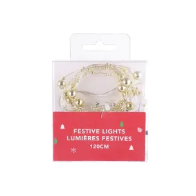 MINISO Pearl String Lights, 3.9 ft LED Battery Powered