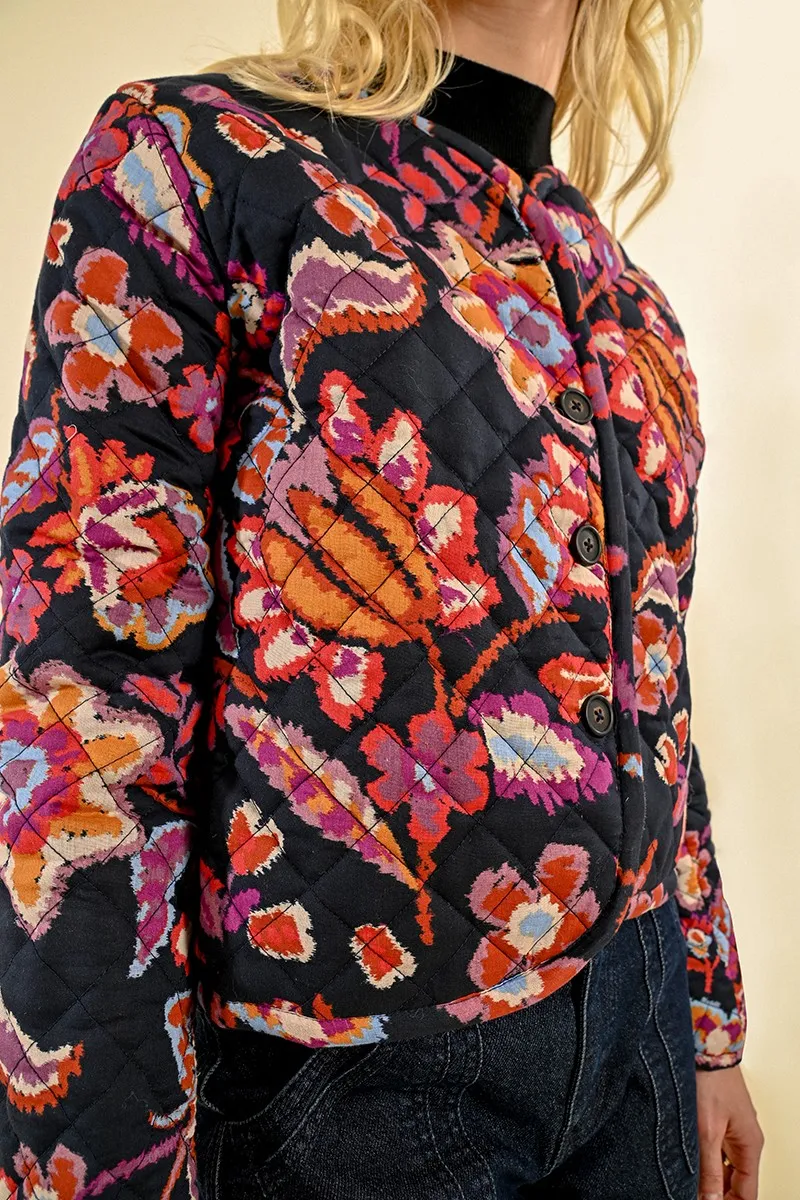 Molly Bracken Quilted Jacket With Floral Print