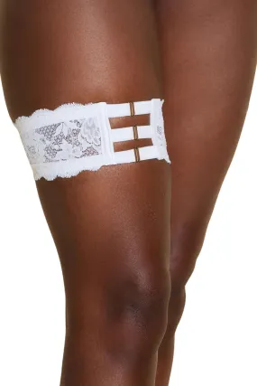 Never Say Never Tie Me Down Garter, White (NEVER9925)