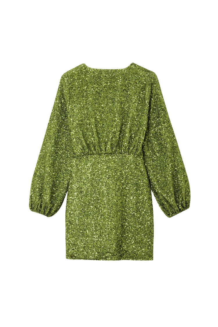 Olive Sequin Mini Vienna Dress